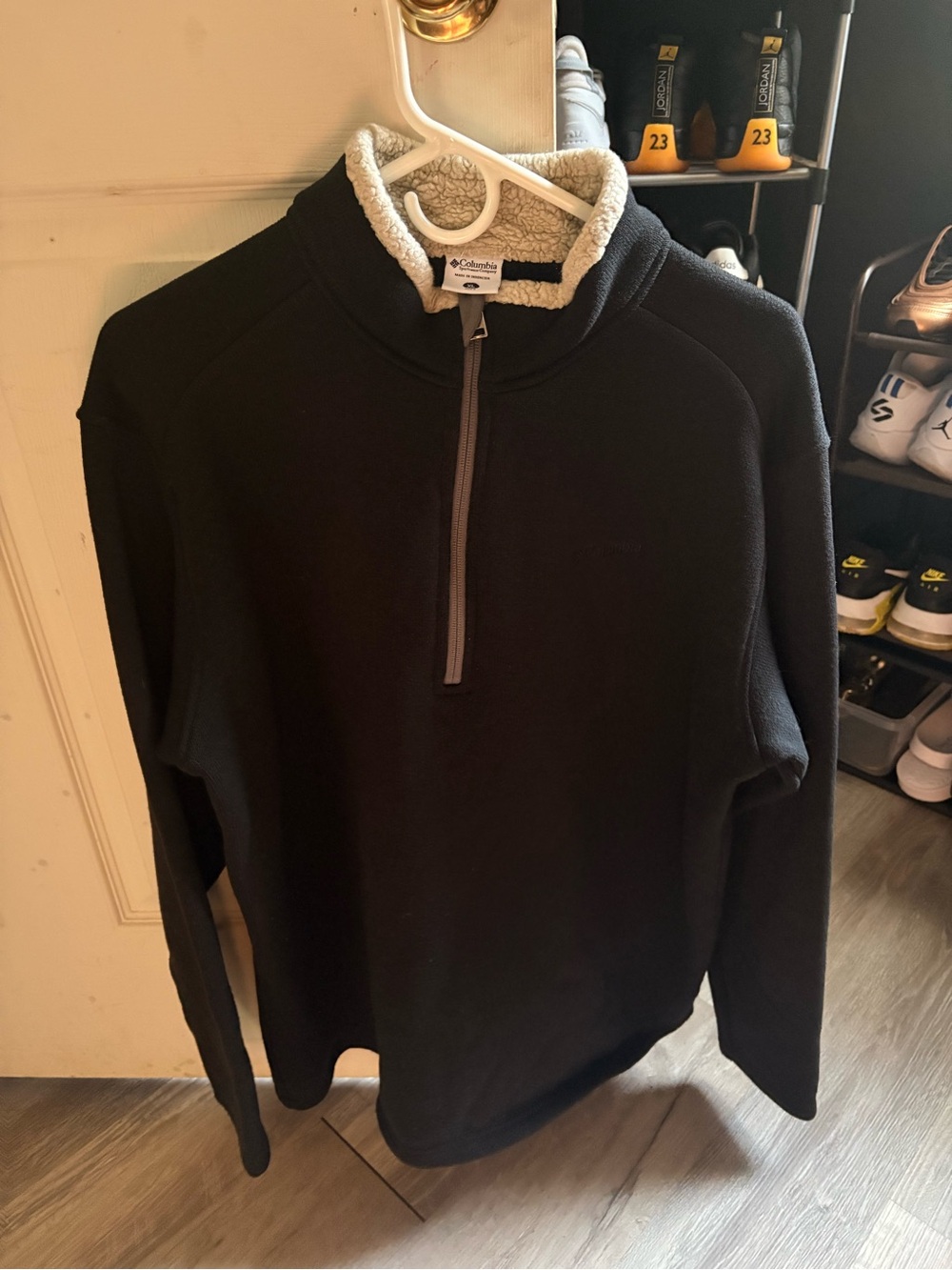 Columbia Men’s Black Half-Zip with Cream Sherpa Collar